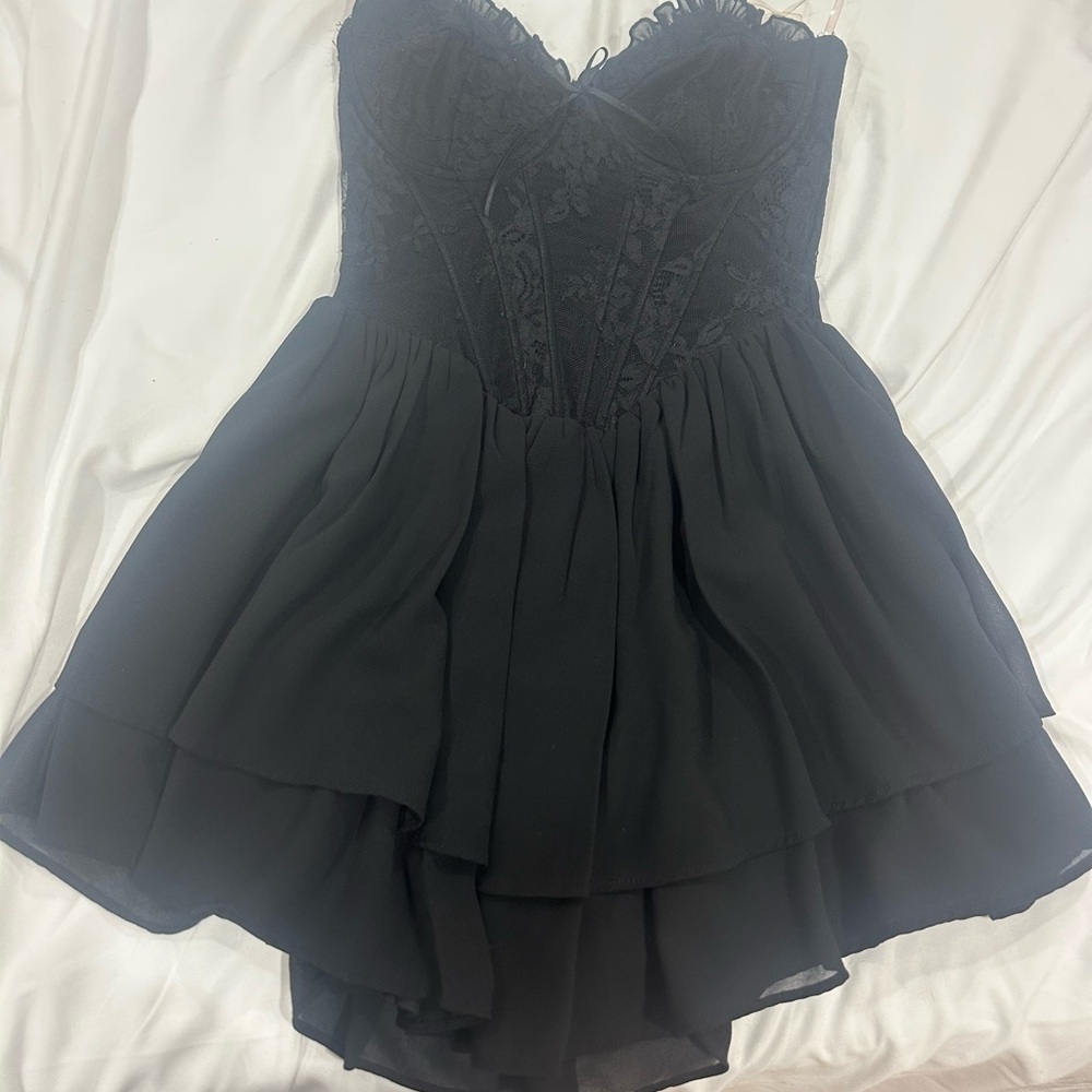 Windsor Black Lace Strapless Dress
